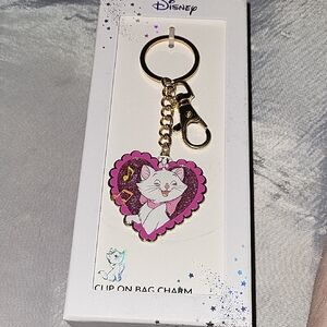 Disney Marie Aristocat Bag Charm with Pink Heart Te Rt TL